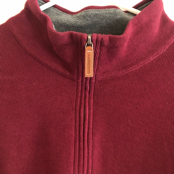 Lands End Burgundy Fleece Pullover Mens XL 46-48 - Picture 2 of 4